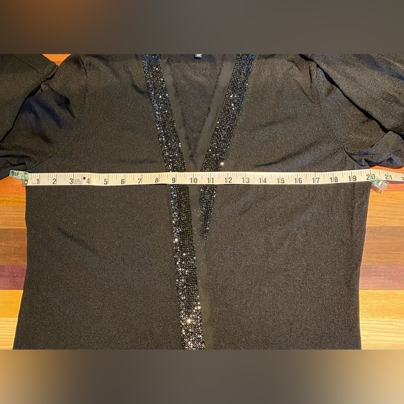 Jones New York Black Sparkle Trim Cardigan, size XL - Picture 4 of 6